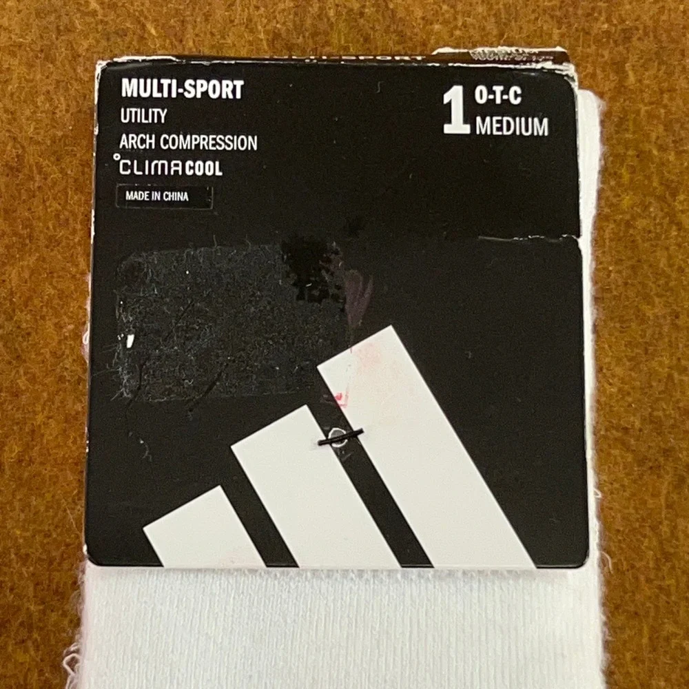 Adidas Unisex Medium White ClimaCool Arch Compression OTC Multi-Sport Socks